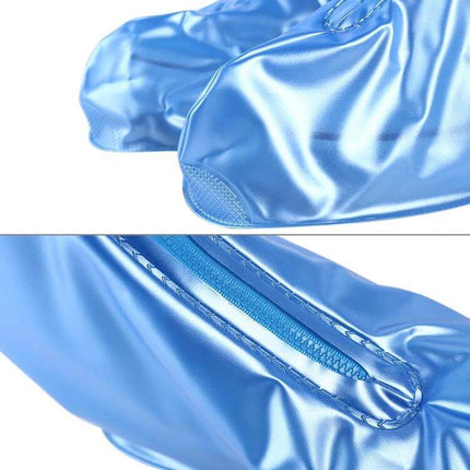 Waterproof Non-Slip PVC Shoe Cover for Everyday Outdoor Use, Size M - blue zippered medium shoe protectors for rain, mud, hiking and cycling