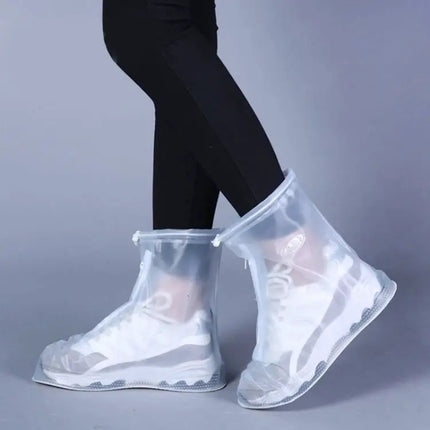 Practical Waterproof Non-Slip PVC Shoe Covers for Wet Weather, Size L