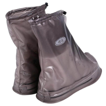 Waterproof PVC Shoe Cover with Non-Slip Sole, Size XL for Protection — brown PVC overshoes with reinforced non-slip sole for wet weather