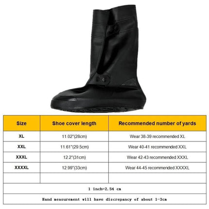 Waterproof High Tube Shoe Cover for Adults, Size XXXL - black tall waterproof shoe protector for rainy commutes and snowy hikes