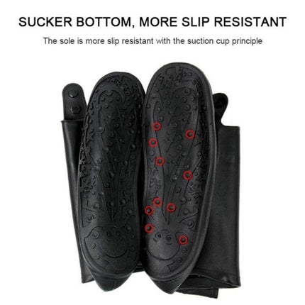 Waterproof Adult Shoe Cover for Rain and Snow Protection, Size XXXXL - black slip-resistant sucker bottom for wet weather commuting and hiking