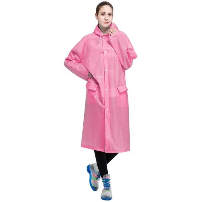 Lightweight Transparent Raincoat with Large Hat for Adults