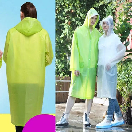 Lightweight Transparent Raincoat with Large Hat for Adults
