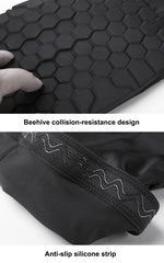 Lycra Elastic Long Knee Support Guard with Shock-Absorbing Beehive Design - Large Size