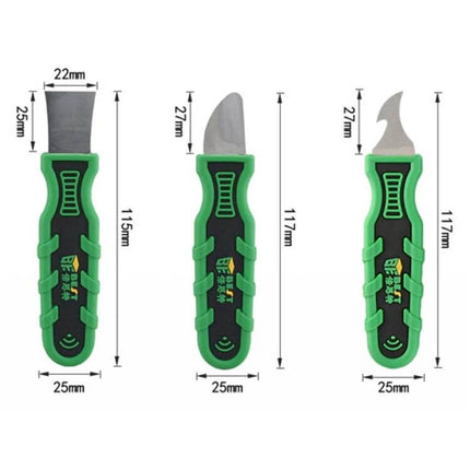 Cell Phone Repair Spudger Tool Plastic Pry For Opening Smartphones - 3 green-handled ABS plastic pry spudgers for phone and tablet screen, battery and housing repair