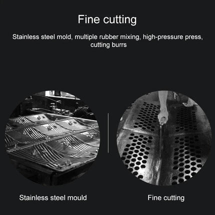 Pair of 40cm Diameter Round Heads for Rubber Speed Bumps showing stainless steel mould and fine cutting process for durable rubber components