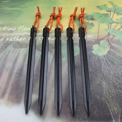 Lightweight 5-Pack Aluminium Alloy Tent Stakes with Reflective Rope - 18cm Outdoor Camping Accessories