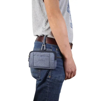 Sports Denim Universal Phone Bag Waist Bag Fits 5.5-6.3 Inch Phones | Syndmart