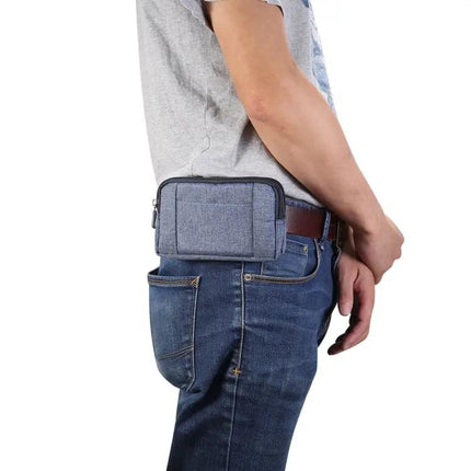 Sports Denim Universal Phone Bag Waist Bag Fits 5.5-6.3 Inch Phones | Syndmart