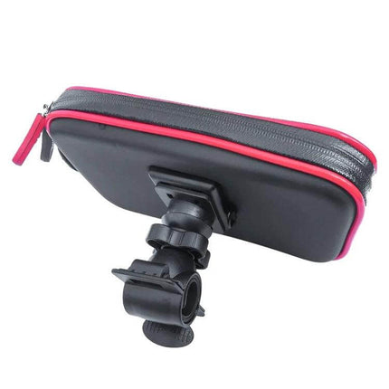 OKD Waterproof Touch Screen Phone Bag For Motorcycle And Bicycle mounted on handlebar with zippered case and touch window, rainproof phone holder