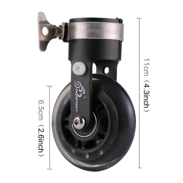 OQSPORT Folding Bicycle Booster Wheel For Easy Transit - seatpost-mounted rolling booster wheel 6.5cm x 11cm for folded bikes