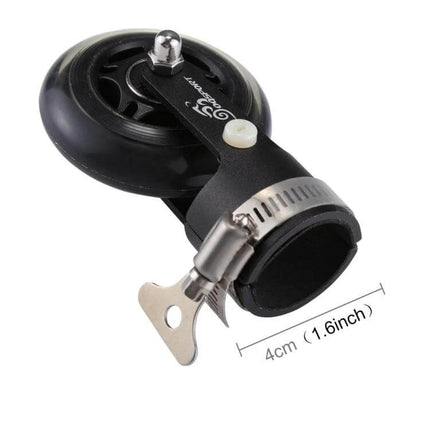 OQSPORT Folding Bicycle Booster Wheel For Easy Transit - black folding bike booster wheel attaches to seatpost for rolling folded bikes
