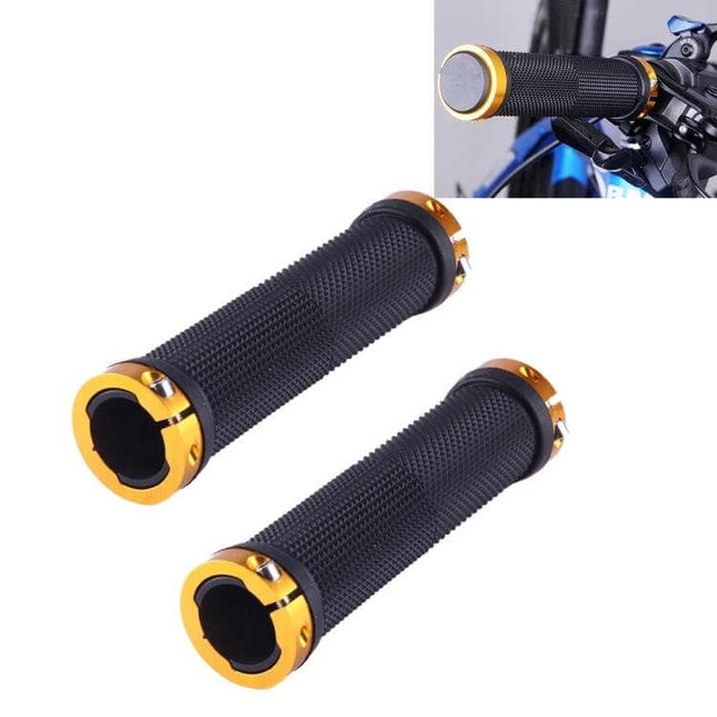 OQSPORT Bike Hand Grips Anti Slip for Comfortable Daily Rides – black textured rubber grips with gold alloy cores, anti-slip ergonomic city commuter design
