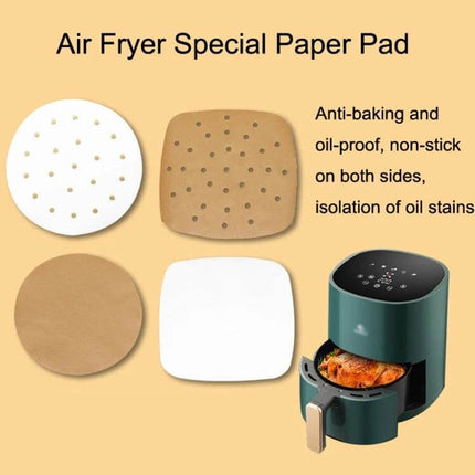 Oil Absorbing Air Fryer Paper 23cm Square For Easy Cleanup silicone-coated 23cm square liners 100-pack for air fryers, non-stick oil-absorbing paper