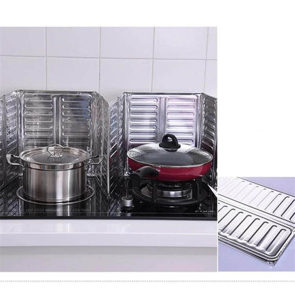 Oil-Proof Cooktop Shield 84x32.5 cm Kitchen Splash Guard aluminum foil splash guard protecting backsplash from oil splatter during frying