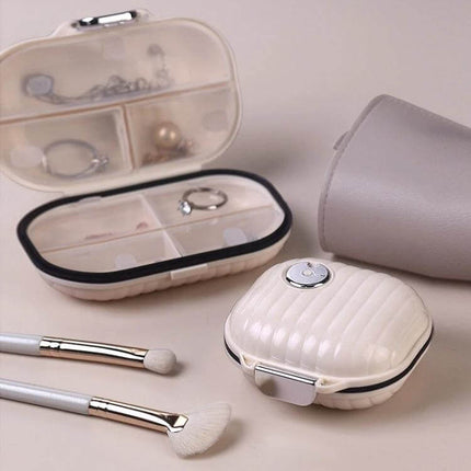 One Week Outdoor Travel Medicine Box, Portable and Airtight palm-sized airtight pill organizer with individual grids and silicone seal