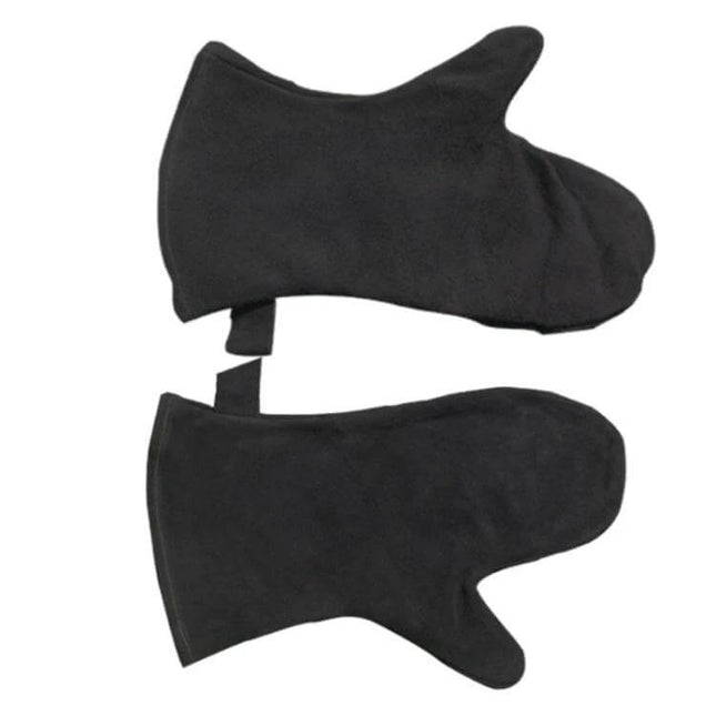 Outdoor BBQ Leather Heat-Insulating Gloves For Grilling - black second-layer cowhide mitts for grilling, welding and hot dish handling, one size fits most