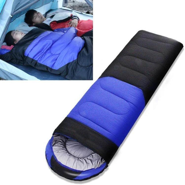 Outdoor Camping Sleeping Bag 210x80 For All Seasons - blue black all-season sleeping bag 210x80 cm, lightweight options 1.6/1.8/2.2 kg for tent or backpacking