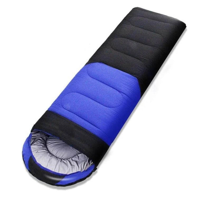 Outdoor Camping Sleeping Bag 210x80 For All Seasons - long adult sleeping bag in blue and black, lightweight 1.6/1.8/2.2 kg options for backpacking