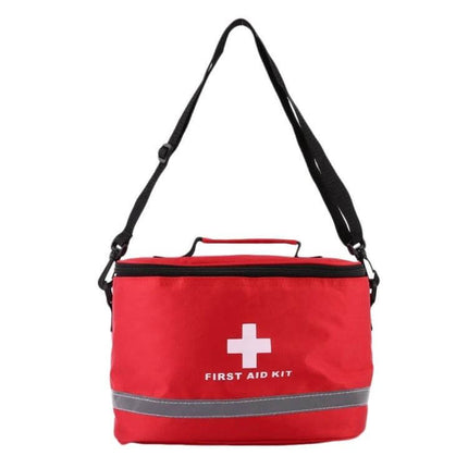 Outdoor First Aid Kit 30x20x20cm Waterproof Nylon Case - red compact first aid bag with cross, shoulder strap and reflective strip