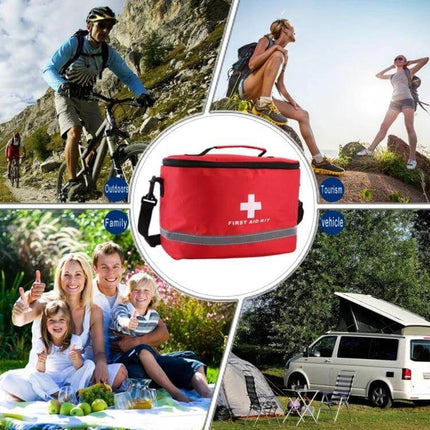 Outdoor First Aid Kit 30x20x20cm Waterproof Nylon Case red first aid bag with cross for camping hiking and family trips