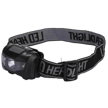Outdoor Mini Light Headlamp For Running, Fishing, Climbing - compact black 3W LED headlamp with adjustable strap, 120 lumens, runs on 3 AAA batteries