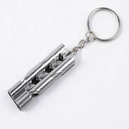 Outdoor Survival Whistle With Key Ring Stainless Steel compact 440 stainless steel whistle on key ring for hiking camping safety