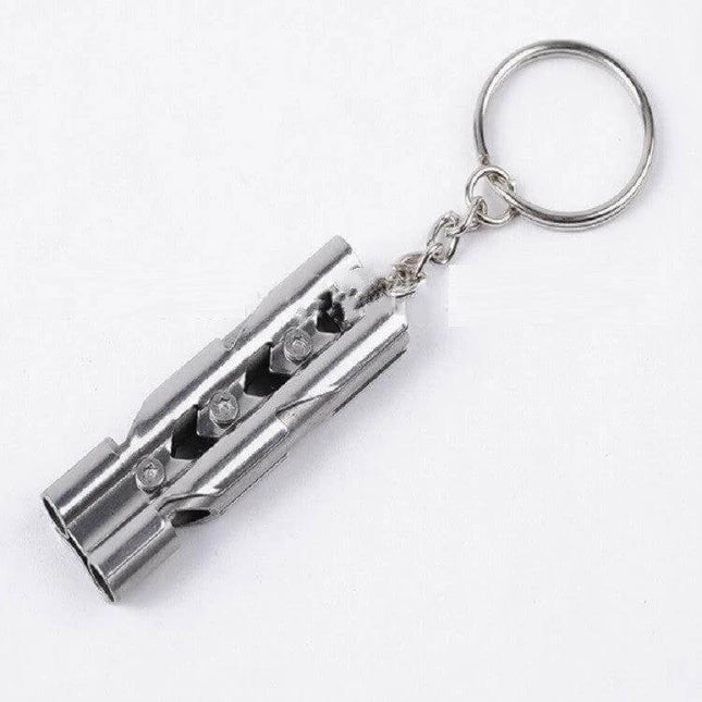 Outdoor Survival Whistle With Key Ring Stainless Steel compact 440 stainless steel whistle on key ring for hiking camping safety