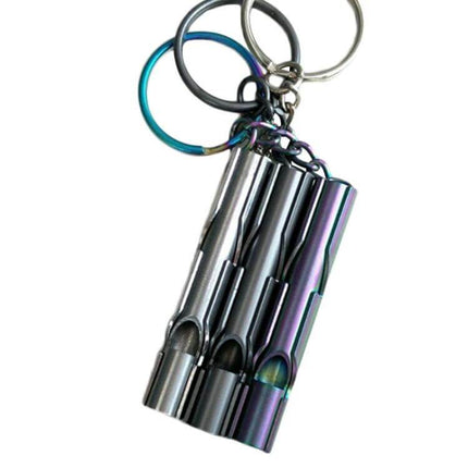 Outdoor Survival Whistle With Key Ring Stainless Steel compact 440 stainless steel whistle on key rings, durable signaling for hikers and campers