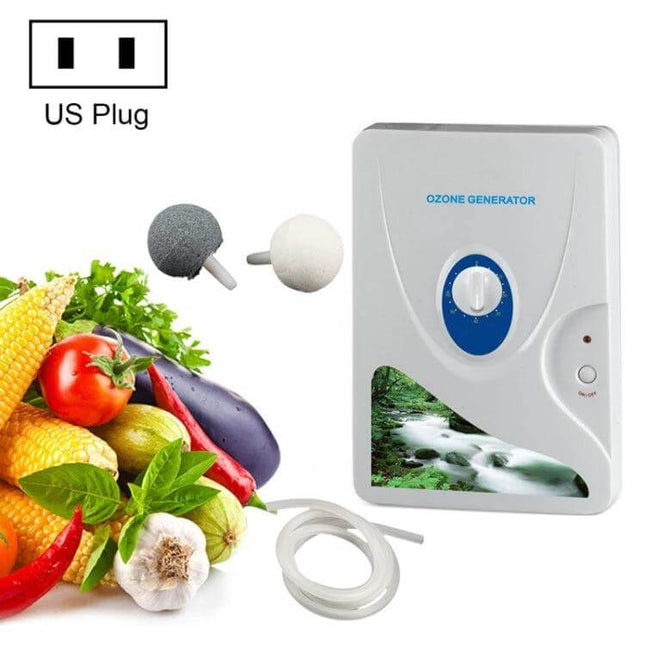 Ozone Generator Cleaner For Fruits And Vegetables, US EU Plug compact ozone unit with US plug for produce, air and water sanitation