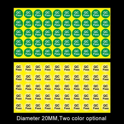 QC Pass Round Sticker for Quality Check and Labeling