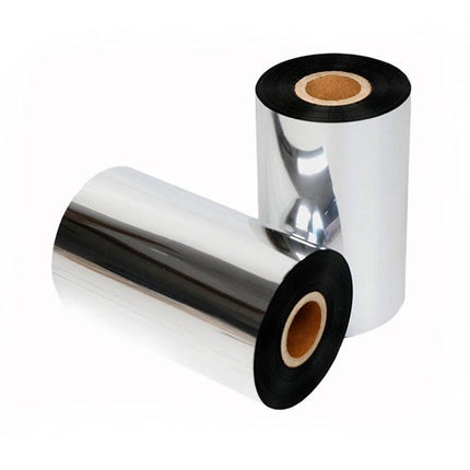Wax-Based Barcode Ribbon for Printer Labels, 5cm x 300m Pack - two wax-based barcode ribbon rolls for label printing on coated, thermal and kraft paper