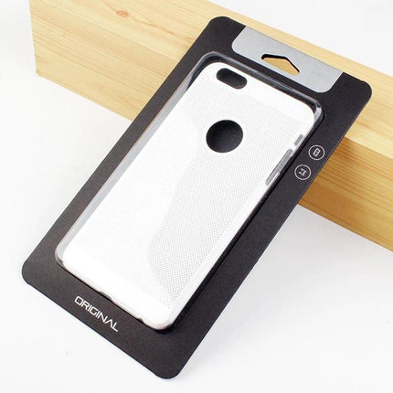 Kraft Paper Packaging Box for iPhone 5.5 Inch Cases - kraft box holding a white iPhone case for storage and transport