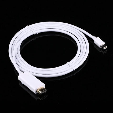 1.8m Mini DisplayPort to HDMI Adapter Cable for Device Linking white cable connecting Mini DisplayPort to HDMI for MacBook to monitor
