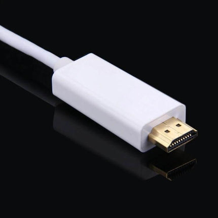 1.8m Mini DisplayPort to HDMI Adapter Cable for Device Linking white HDMI end on black background