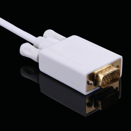 1.8 Meter Mini DisplayPort to VGA Adapter Cable for Laptops connecting white Mini DisplayPort to VGA for presentations and older monitors