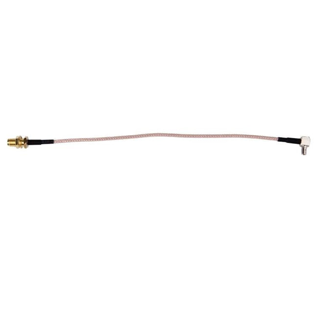 TS9 Male to SMA Female Adapter Cable for Devices, 19cm - slim coax cable with TS9 male and right-angle SMA female connectors