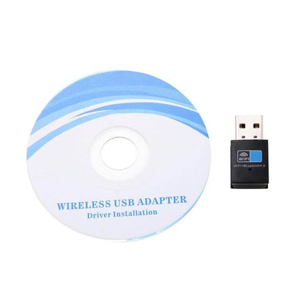 USB Adapter for Wireless Bluetooth and WiFi Connectivity compact USB dongle with driver installation CD for laptops and desktops