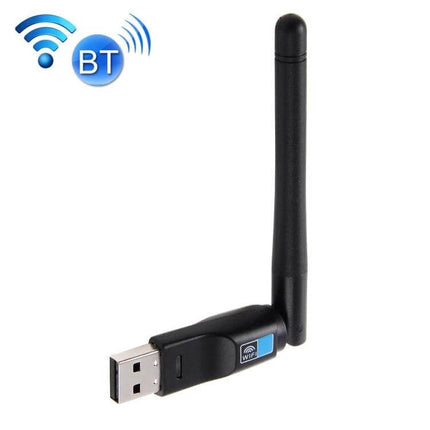 2-in-1 USB Adapter for Bluetooth and WiFi Connectivity - compact USB dongle with antenna for Bluetooth headphones and WiFi on older PCs