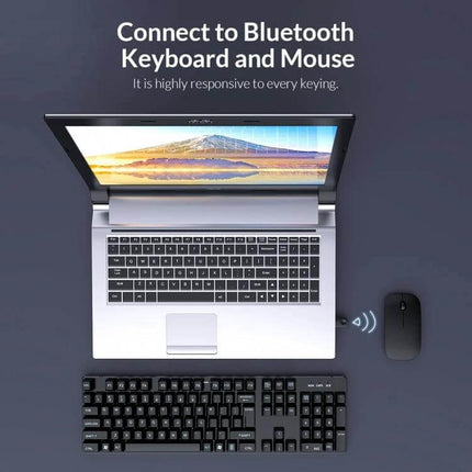 Orico Bluetooth Adapter for Easy Device Connectivity connecting laptop to wireless keyboard and mouse with RTL8761B chip