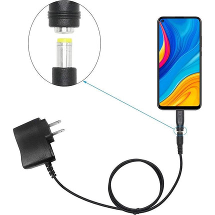 Power Adapter for Charging Devices in Daily Use - compact DC 5.5x2.1mm female to Micro USB male converter charging phone from wall or power bank