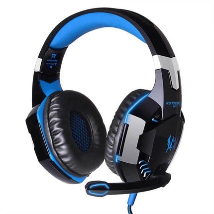 Kotion Each Over Ear PC Gaming Headphones White Red wired 50mm drivers braided cable inline volume mic mute