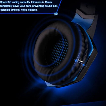 Kotion Each Over Ear PC Gaming Headphones White Red close-up of 15mm soft leather earcup for noise isolation