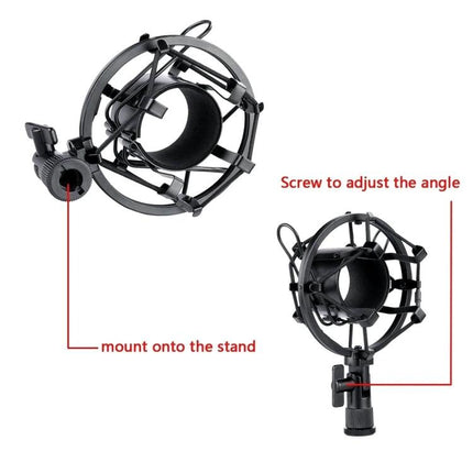 Microphone for Everyday Home Recording and Karaoke Use shock mount with screw-adjust angle and stand mount for clear home recording