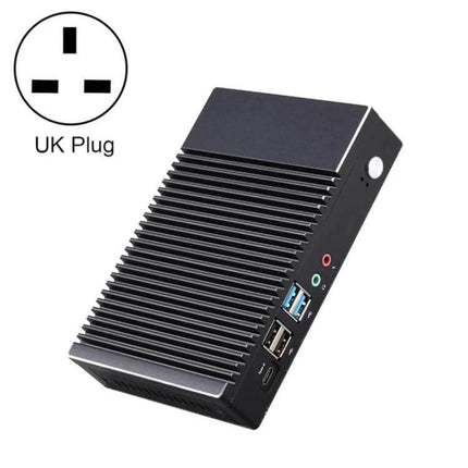 K1 Efficient Mini PC for Everyday Windows and Linux Use at Home or Office compact black fanless mini PC with USB and audio ports for small desk setups