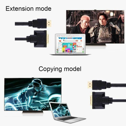 30cm HDMI Male to DVI Female Adapter Cable for Device Links showing laptop-to-monitor extension and mirror modes