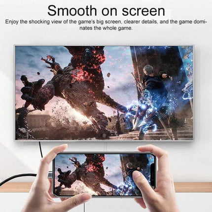 Versatile USB-C to HDMI Adapter for Screen Mirroring and Charging - phone game mirrored to TV while charging, plug-and-play display adapter