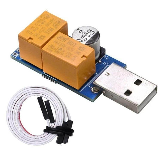 USB Watchdog Card for Automatic Computer Restart on Crashes – compact USB module with dual relays, capacitor and cable for server mining gaming crash reboot