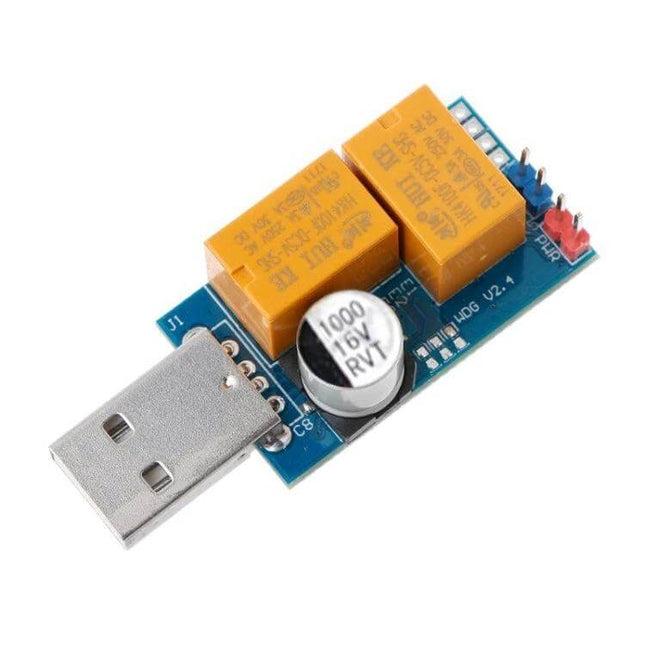 USB Watchdog Card for Automatic Computer Restart on Crashes USB-connected watchdog module for mining, servers and gaming to auto-reboot on crashes