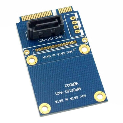 50mm mSATA to SATA Hard Drive Adapter Card for PC Testing - blue adapter board connecting SATA drive to 50mm mSATA slot for PC port diagnostics